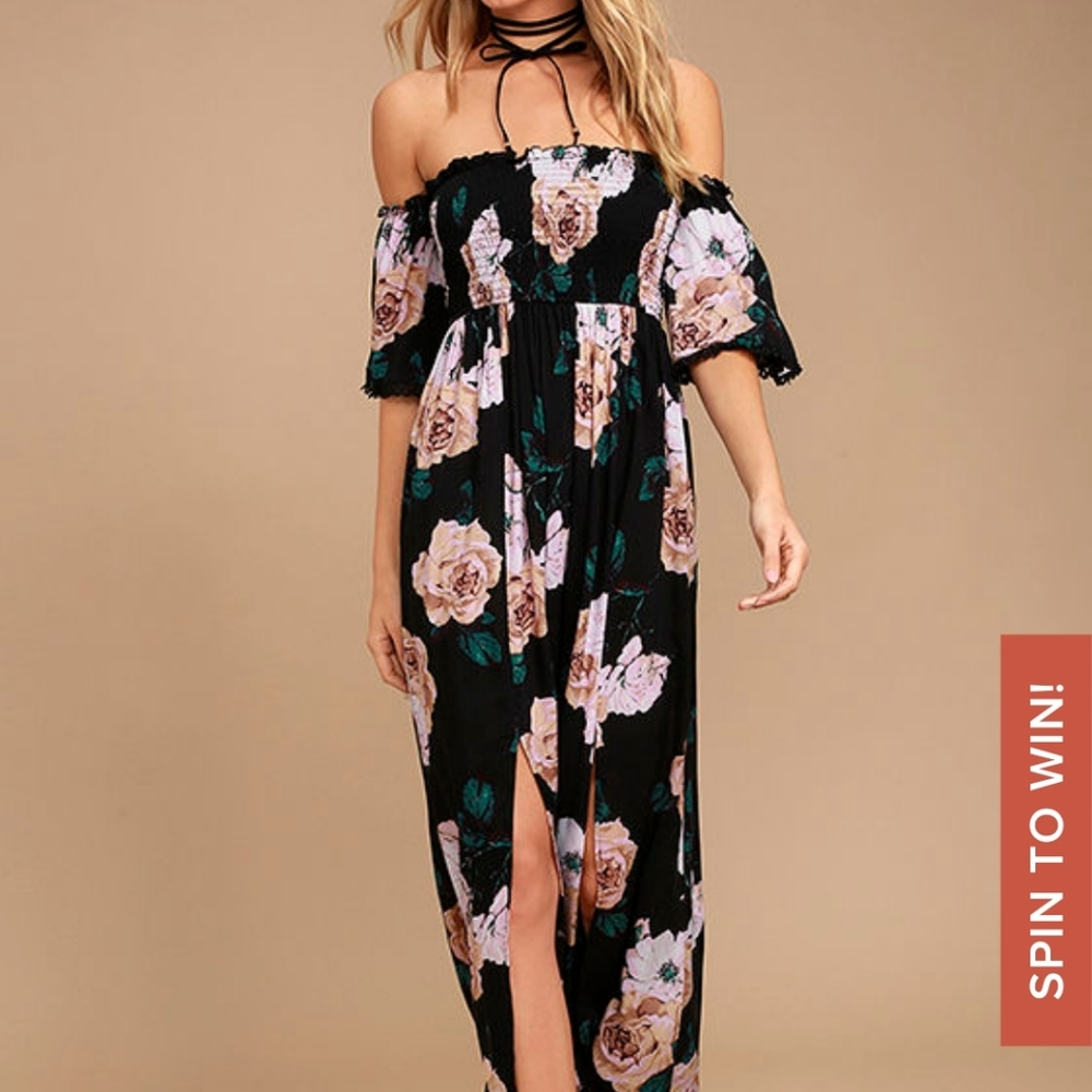 Off the Shoulder Dress w/ Sexy Slits